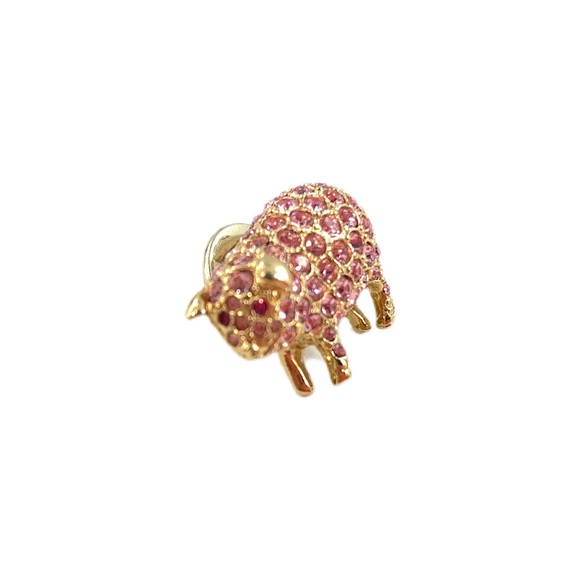 VTG Carolee Pink Swarovski Pig Brooch Pin Set - Picture 7 of 11